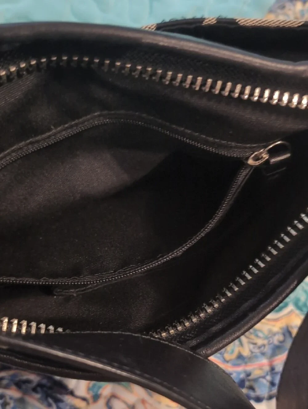 Coach Black and Gray Signature Canvas Shoulder Bag